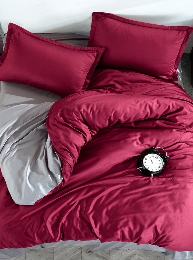 Lenjerie de pat, din bumbac ranforce 100%, model "Portofino", cu imprimeu, din 4 piese, Double Size (două persoane)