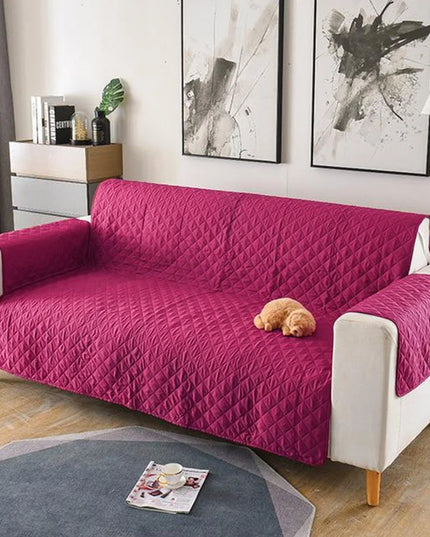 Cuvertura matlasata pentru canapele, 2 locuri, cu doua fete, Mov, 100% poliester (microfibra)