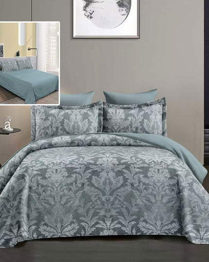 Lenjerie de pat Jaquard, din 6 piese, King Size, cutie cadou, 70% bumbac, 30% policoton