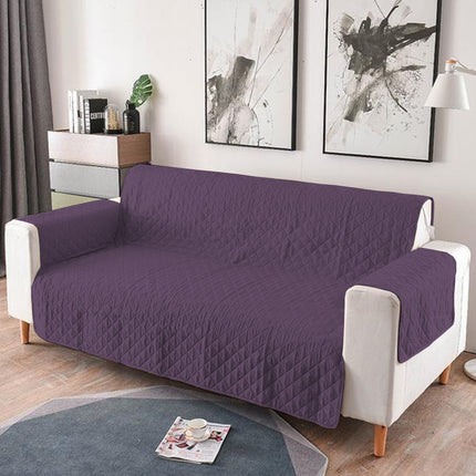 Cuvertura matlasata pentru canapele, 3 locuri, cu doua fete, Mov, 100% poliester (microfibra)
