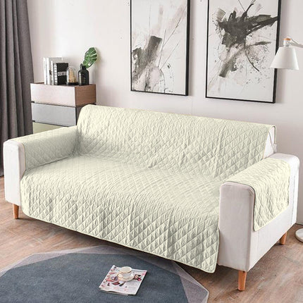 Cuvertura matlasata pentru canapele, 3 locuri, cu doua fete, Unt, 100% poliester (microfibra)